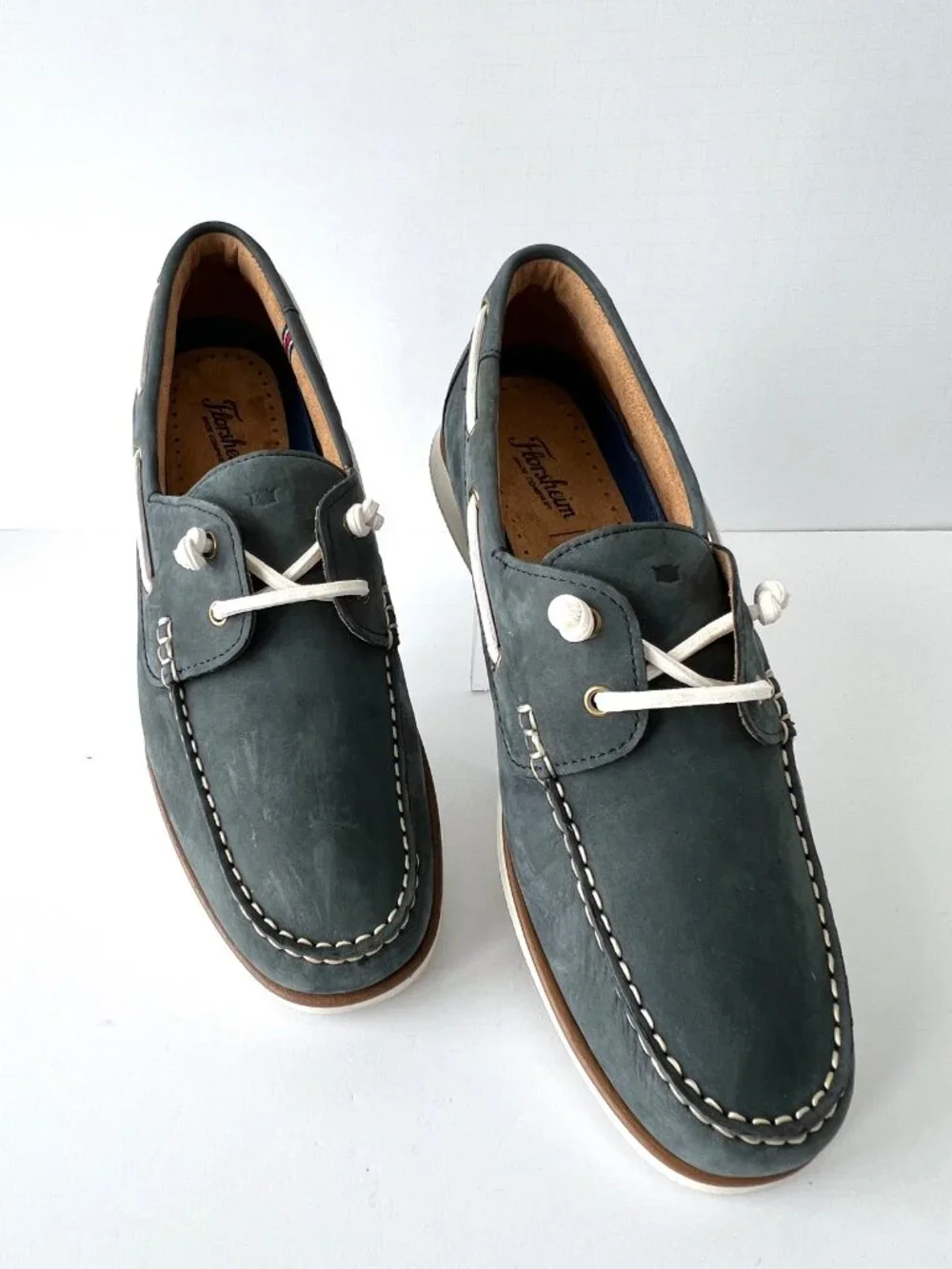 Florsheim Orholite Shoes, Atlantic Boat, Marine Navy Blue, Sz 13 Wide, NWOB